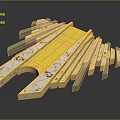 Contemporary Decorative Strips Featuring Golden Silver Hues And Marble Texture With Dark Background Reflections