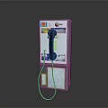 Wall Mounted Public Payphone With Silver Body Keypad Handset And Emergency Button 3d model