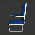 Modern Blue Chair With Armrests White Trim And Metal Legs