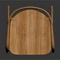Modern Wooden Leisure Chair With Curved Armrests And Light Wood Tone Design
