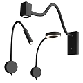 Modern Black Wall Lights With Adjustable Arms And Curved Designs For Interior Decoration