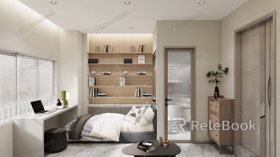 Modern Single Apartment Bedroom model