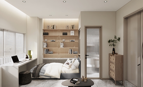 Modern Single Apartment Bedroom 3d model