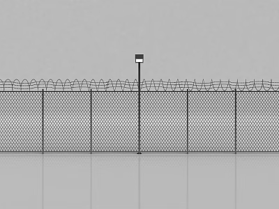 Modern barbed wire mesh fence grid metal mesh fence anti-theft net 3d model