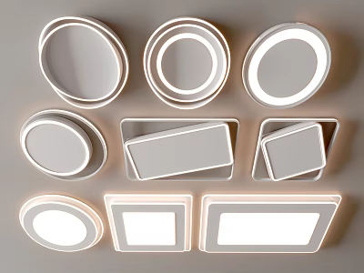 Modern Ceiling Lights With Various Shapes For Indoor Home Decoration 3d model