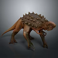 3D Model Of Fantasy Armored Reptile Character With Spiked Shell And Thick Limbs