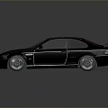 Black Modified Sports Car Featuring Rear Spoiler Sleek Body And Alloy Wheels