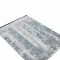 Modern Blue And White Abstract Texture Carpet With Soft Surface For Home Decor 3d model
