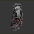 Comfortable Daily Necessity Sandals With Red Black Woven Straps And Reflective Soles