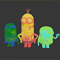 Cute Minions Plush Toys With Yellow Blue Overalls And Different Expressions