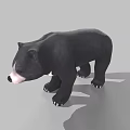 Realistic Black Bear 3D Model With Standing Posture And Detailed Fur 3d model