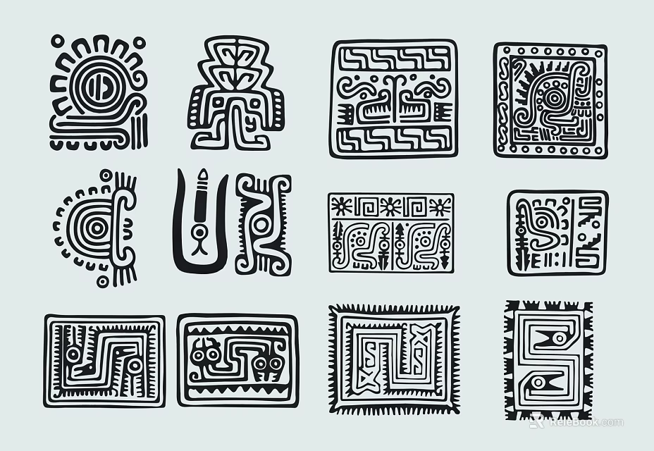 Artistic Decorative Pendants With Traditional Geometric Patterns And Various Unique Shapes 3d model 