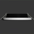 Modern Ring Shaped Lighting Fixture With Black White Band And Metal Clips