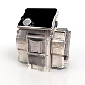 Advanced Tech Device With Digital Display Screen Metallic Panels And Control Buttons