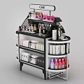 Chill Pink And White Display Shelf With Multiple Layers For Cosmetics Bottles 3d model