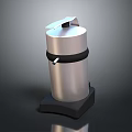 Silver Cylindrical Stainless Steel Container With Black Band Lid And Base