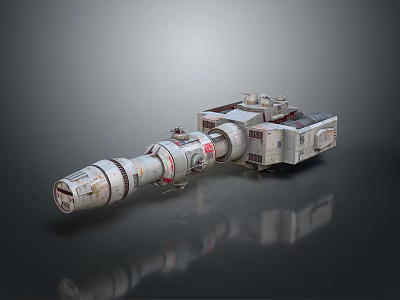 Futuristic Sci Fi Mechanical Structure With Modular Sections And Metallic Surface Design 3d model