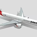 Qantas Passenger Airplane With White Body Red Tail And Spirit of Australia Livery