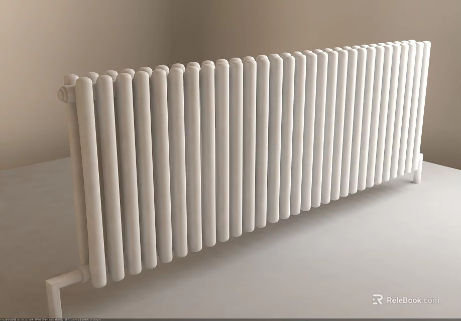 Public Facility White Column Radiator Heating System for Indoor Temperature Control in Buildings 3d model 