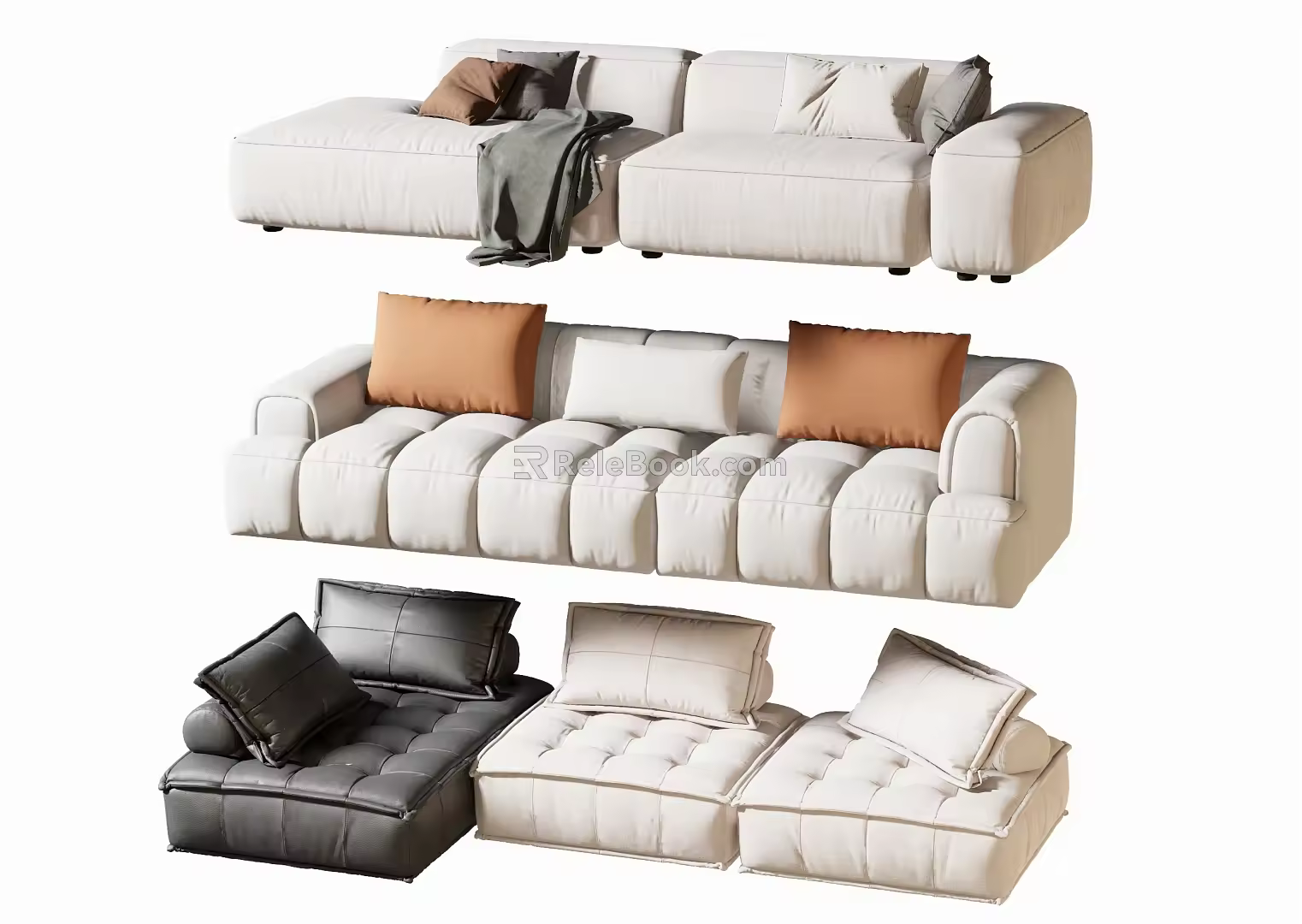 Double sofa Multi-person sofa Corner sofa 3d model