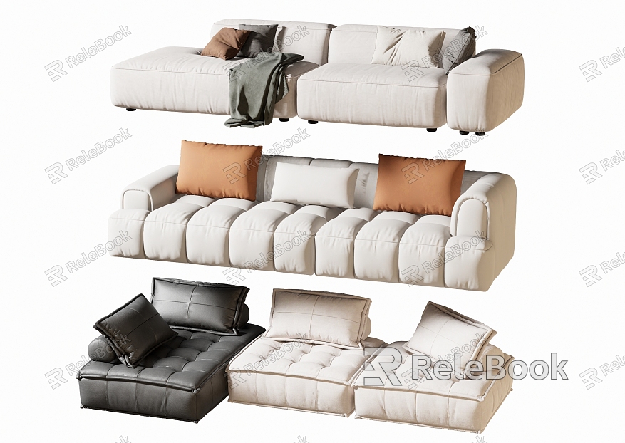 Double sofa Multi-person sofa Corner sofa model