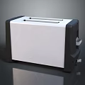 Modern Black And White Toaster With Two Slots And Side Control Buttons 3d model