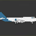 White And Blue Building Block Airplane Model Toy For Children Play Activity