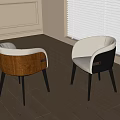 Modern Dining Chairs With Wooden Backs White Seats And Black Legs In Home Interior