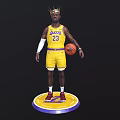 Man Wearing Yellow Lakers Jersey Number 23 With Golden Crown Holding Basketball