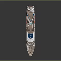 Luxurious Modern Cruise Ship With Multiple Decks White Hull Red Bottom And Deck Facilities