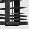 Modern Black Window Blinds With Sleek Design For Home Interior Decor 3d model