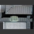 Detailed Architectural Model With Tiled Sloped Roof Arched Window And Brick Walls