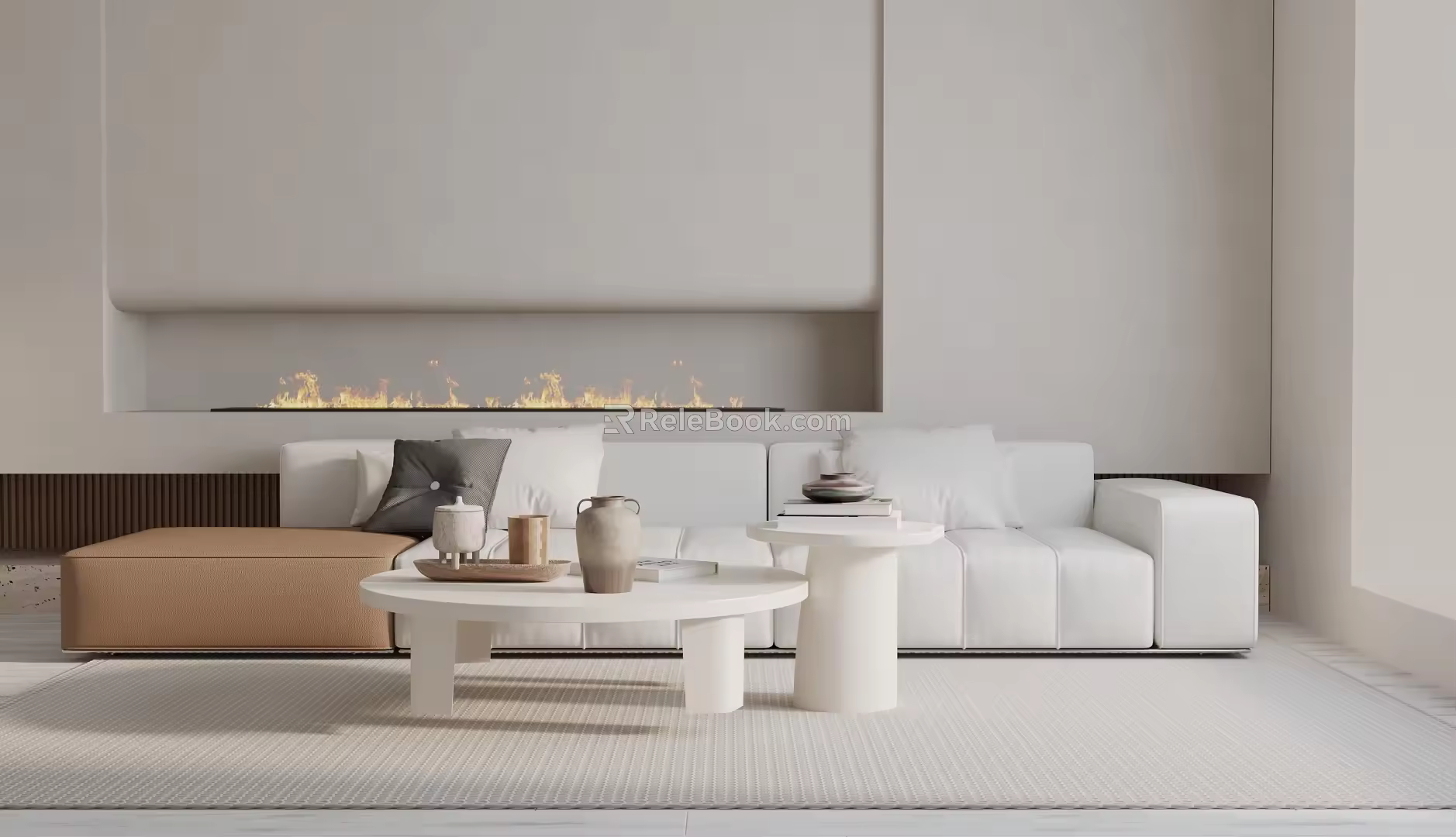 Modern three-seat sofa 3d model
