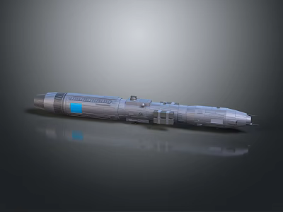Streamlined Gray Watercraft With Blue Panel And Modern Sleek Design Features 3d model