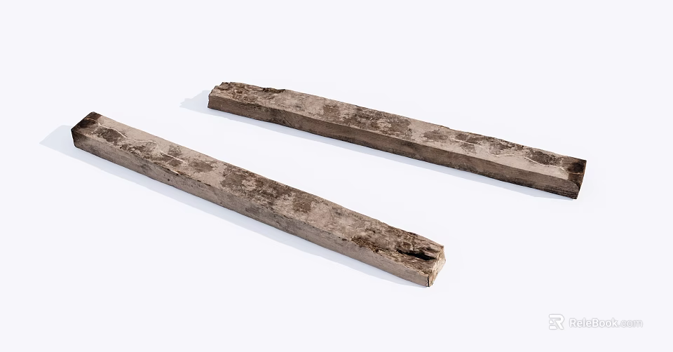 Natural Textured Stone Wood Pieces With Worn Surface And Rustic Appeal 3d model 