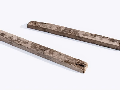 Natural Textured Stone Wood Pieces With Worn Surface And Rustic Appeal 3d model