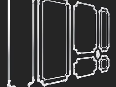 Ornate Decorative Components With Intricate Frame Designs And Various Shapes 3d model
