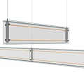 Modern Linear Pendant Light With Sleek Metal Frame And LED Lighting Design 3d model