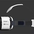 White And Blue VR Headset With Modern Design Adjustable Headband And Clear Lenses