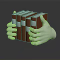 White Gloved Hands Holding Neatly Stacked Red Cover Books On Dark Reflective Surface