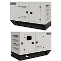 Generac White Generators With Black Base Ventilation Panels And Control Panel 3d model