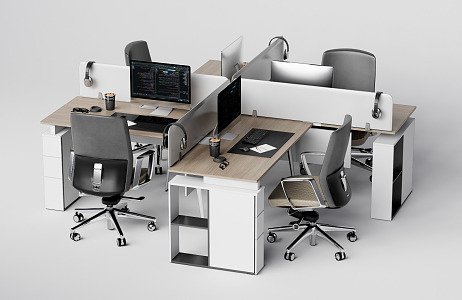 Modern office desk and chair office desk and chair combination 3d model