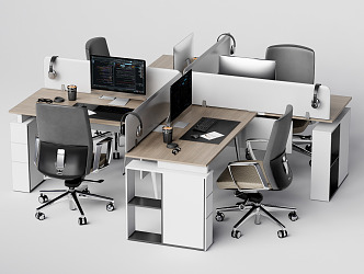 Modern office desk and chair office desk and chair combination 3d model