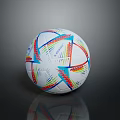 Street Soccer Ball with Colorful Geometric Patterns White Red Blue Green Reflective Surface Design