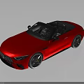 Red Convertible Sports Car With Sleek Design Black Top And Shiny Reflection On Dark Surface