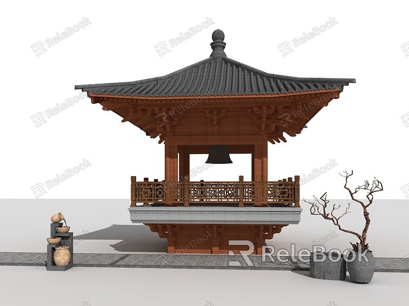 Chinese-style ancient pavilion pavilion rest pavilion model