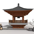 Chinese-style ancient pavilion rest pavilion 3d model