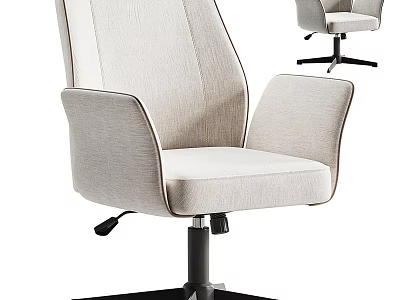 Beige Fabric Office Chair with Adjustable Height Swivel Base and Ergonomic Design for Comfortable Workspace 3d model