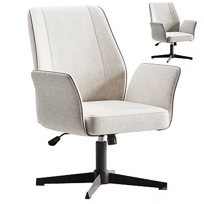 Beige Fabric Office Chair with Adjustable Height Swivel Base and Ergonomic Design for Comfortable Workspace 3d model