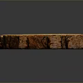 Natural Plant Wood Slice With Round Shape Annual Rings And Bark Edges